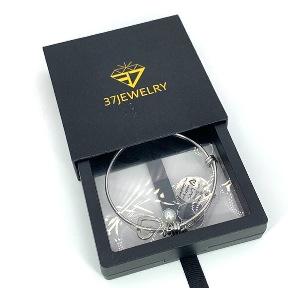 37 Jewelry Daughter In Law Charm Bracelet Silver Finish Expands 2.0"-3.5" - Picture 2 of 5